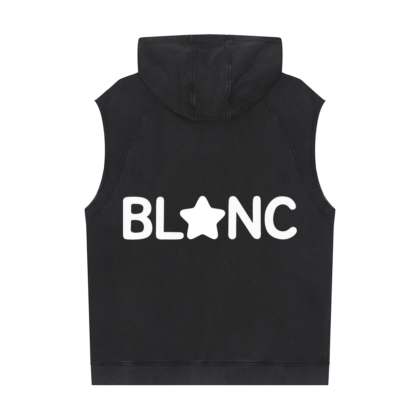 blanc. sleevless hoodie