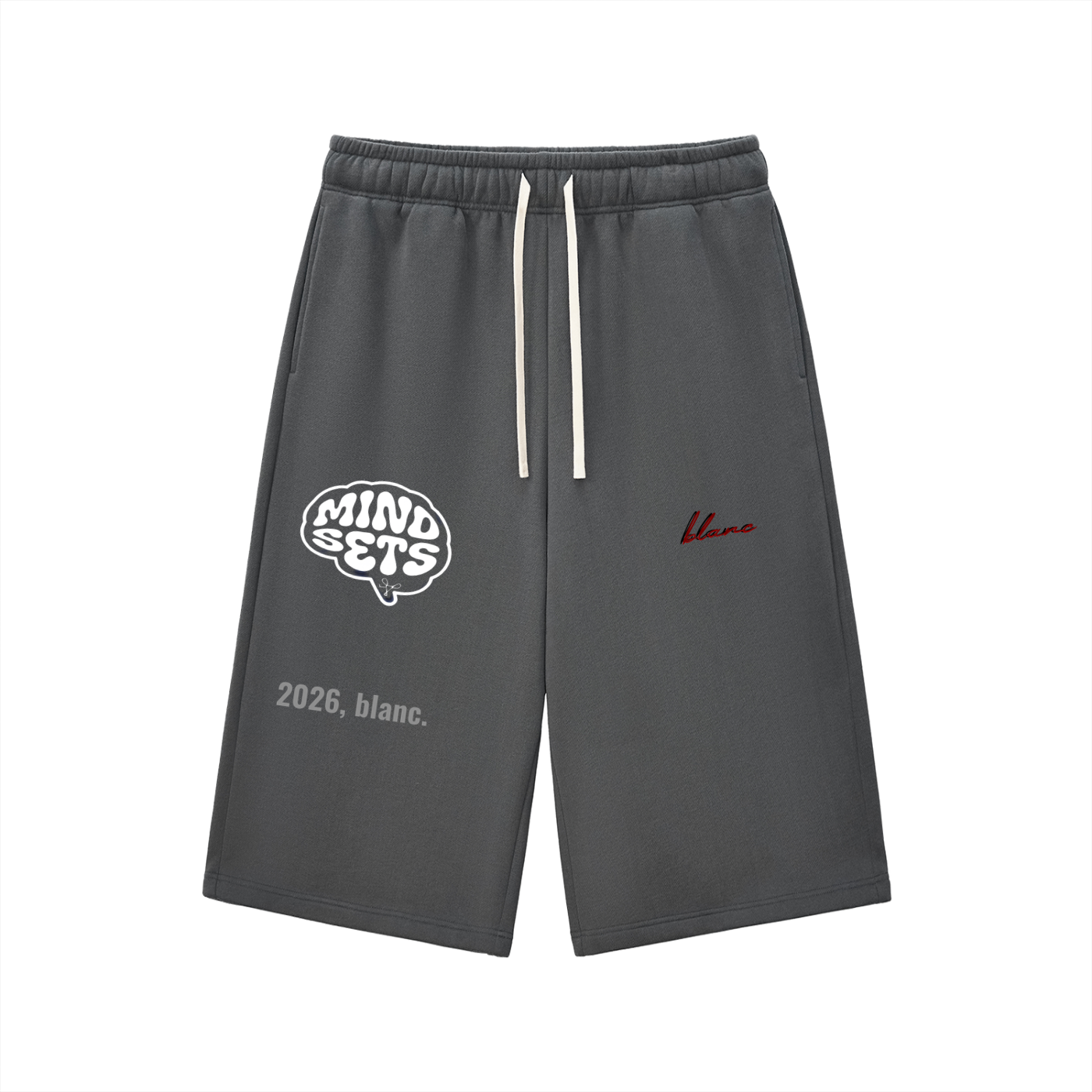 blanc. drawstring shorts