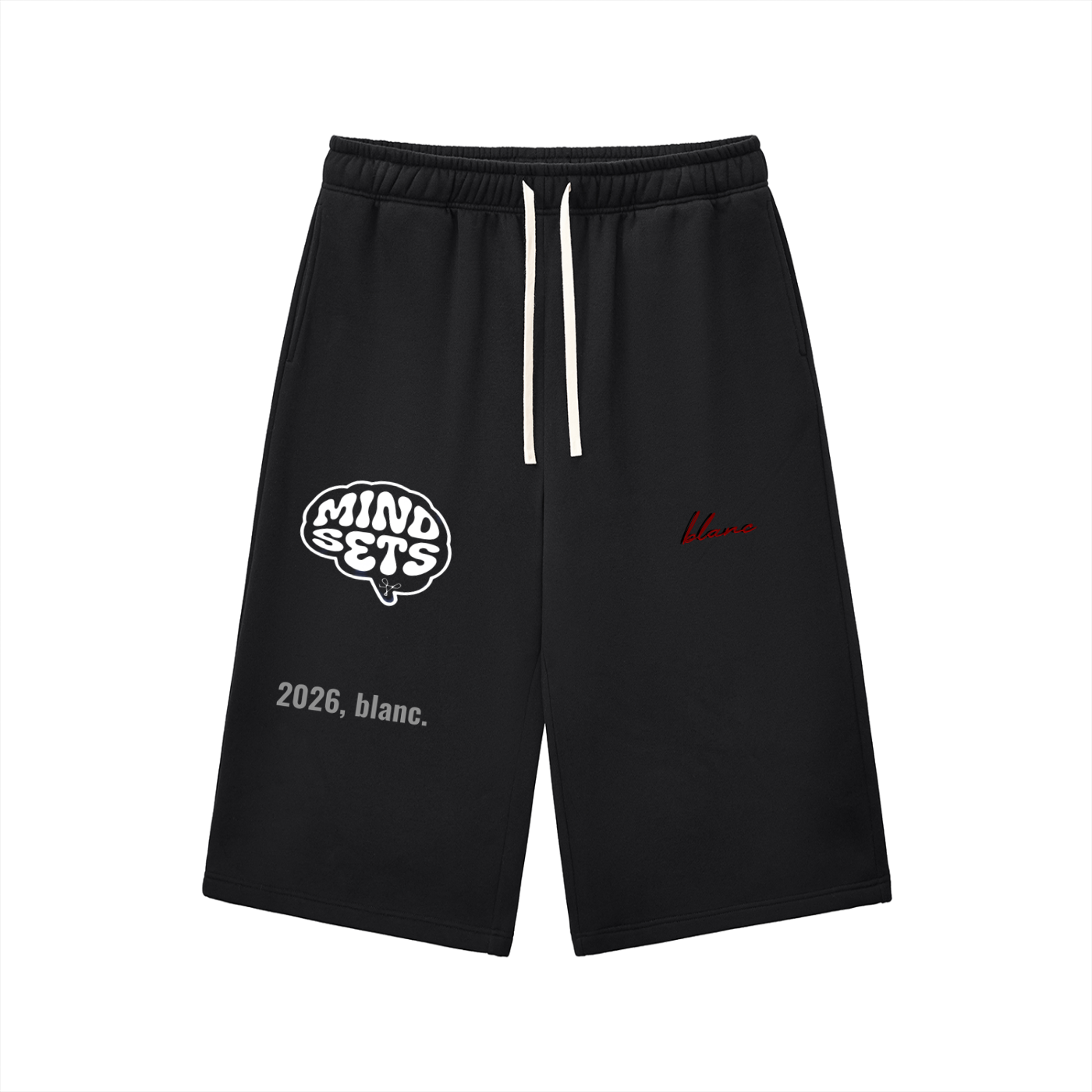 blanc. drawstring shorts