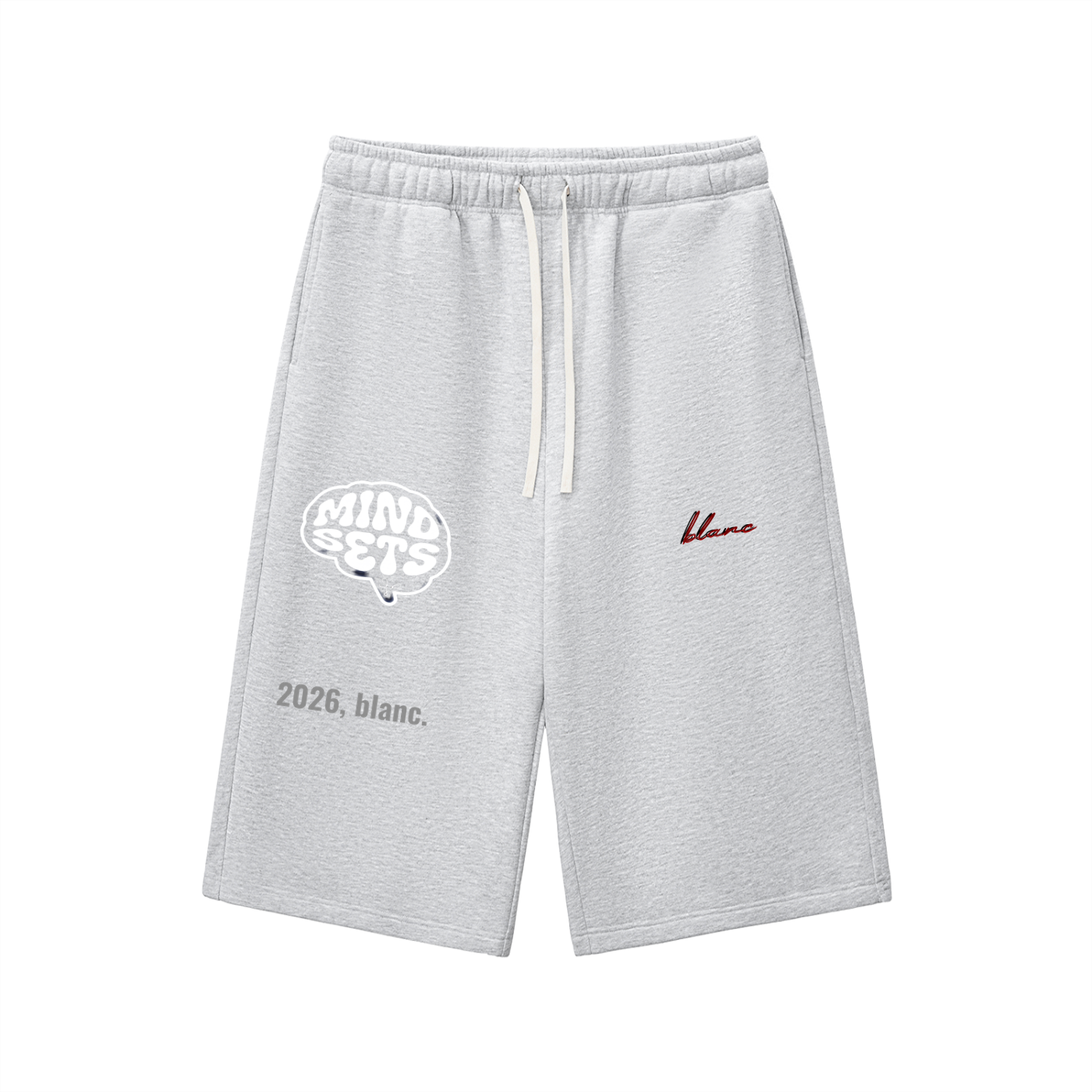 blanc. drawstring shorts