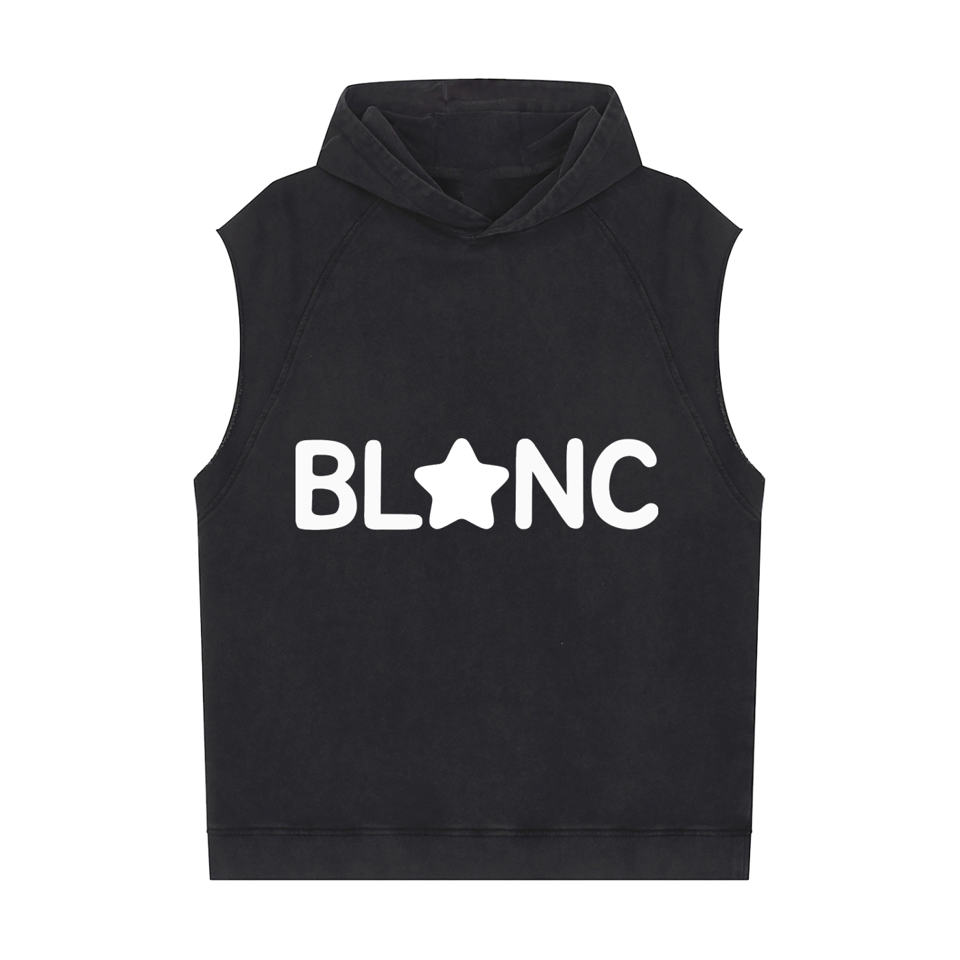 blanc. sleevless hoodie